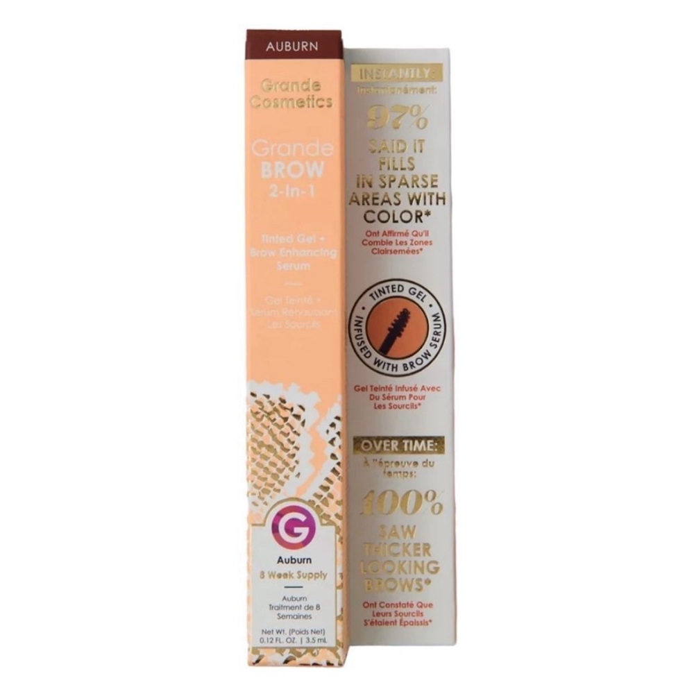 New Grande Cosmetics AUBURN Brow 2-In-1 Tint Gel & Brow Enhancing Serum $38